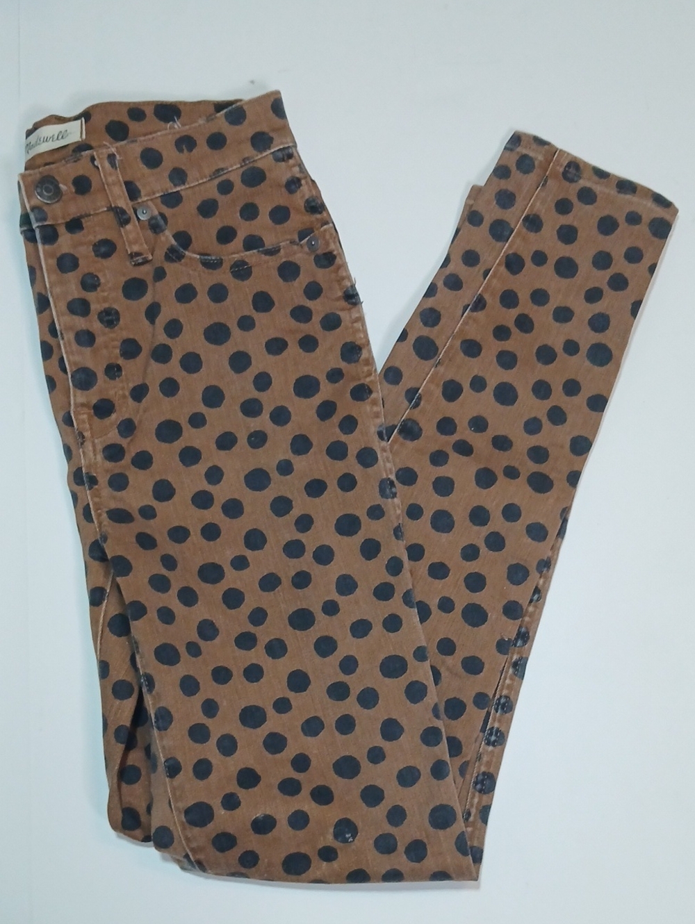 Madewell Size 26 Highrise Skinny Polka Dot Brown & Black Stretch Women's Jeans